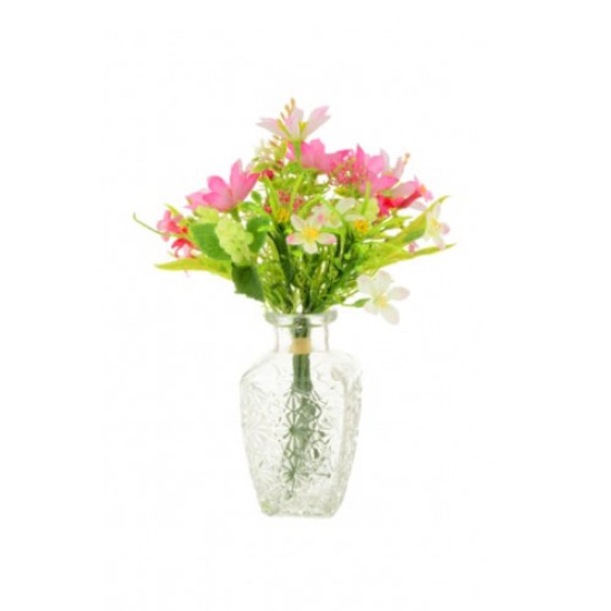 Luxury Artificial Flower Arrangement Pink Garden Flowers in Vintage